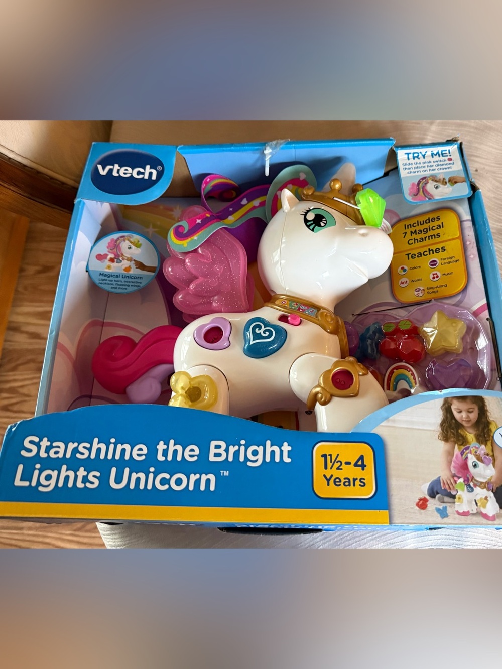 Vtech StarShine the Bright Lights Unicorn - White &Pink Interactive Toy like new